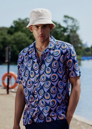 Ben Sherman B by Ben Sherman Psychedelic Print Overhemd Paars | 40FMYGUDP