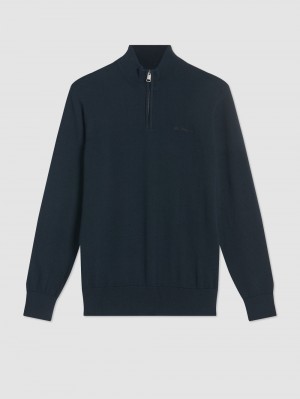 Ben Sherman Merino Half-Zip Gebreide Kleding Zwart | 71SQXRLDO