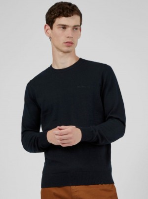 Ben Sherman Signature Crewneck Gebreide Kleding Zwart | 56NDKGTFH