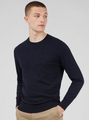 Ben Sherman Signature Crewneck Gebreide Kleding Donkerblauw | 42ZSVTARX