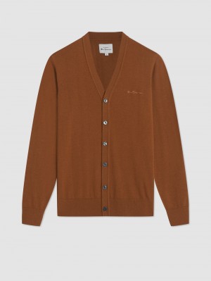 Ben Sherman Signature Merino Cardigan Gebreide Kleding Bruin | 06OBULSPR