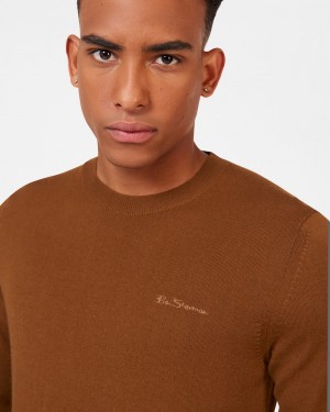 Ben Sherman Signature Merino Crewneck Gebreide Kleding Bruin | 59BOVYPDS