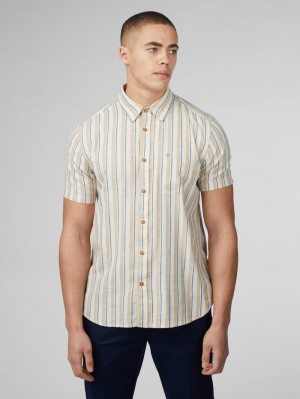 Ben Sherman Signature Mod Stripe Overhemd Wit | 80RZXYDMV