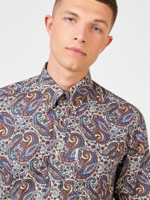 Ben Sherman Signature Paisley Overhemd Gekleurd | 06ZEOCGWJ