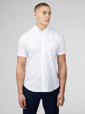 Ben Sherman Signature Short Sleeve Oxford Overhemd Wit | 45JRKEACW