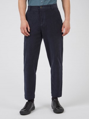 Ben Sherman Tapered Corduroy Broek Zwart | 96JUMKRXO