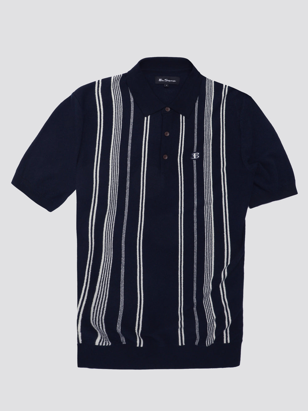 Ben Sherman B by Ben Sherman Crinkle Cotton Stripe Polo Gebreide Kleding Donkerblauw | 46QLYITCJ