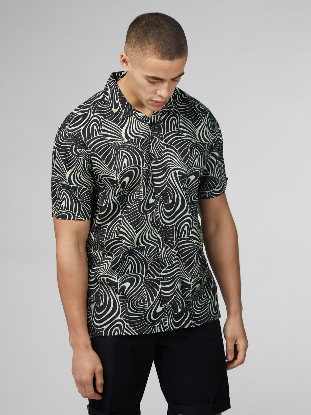 Ben Sherman B by Ben Sherman Psychedelic Swirl Print Overhemd Mintgroen | 92MEFQCWU