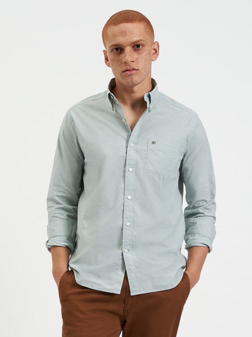 Ben Sherman Beatnik Wash Long-Sleeve Overhemd Groen | 79CMNSXPG