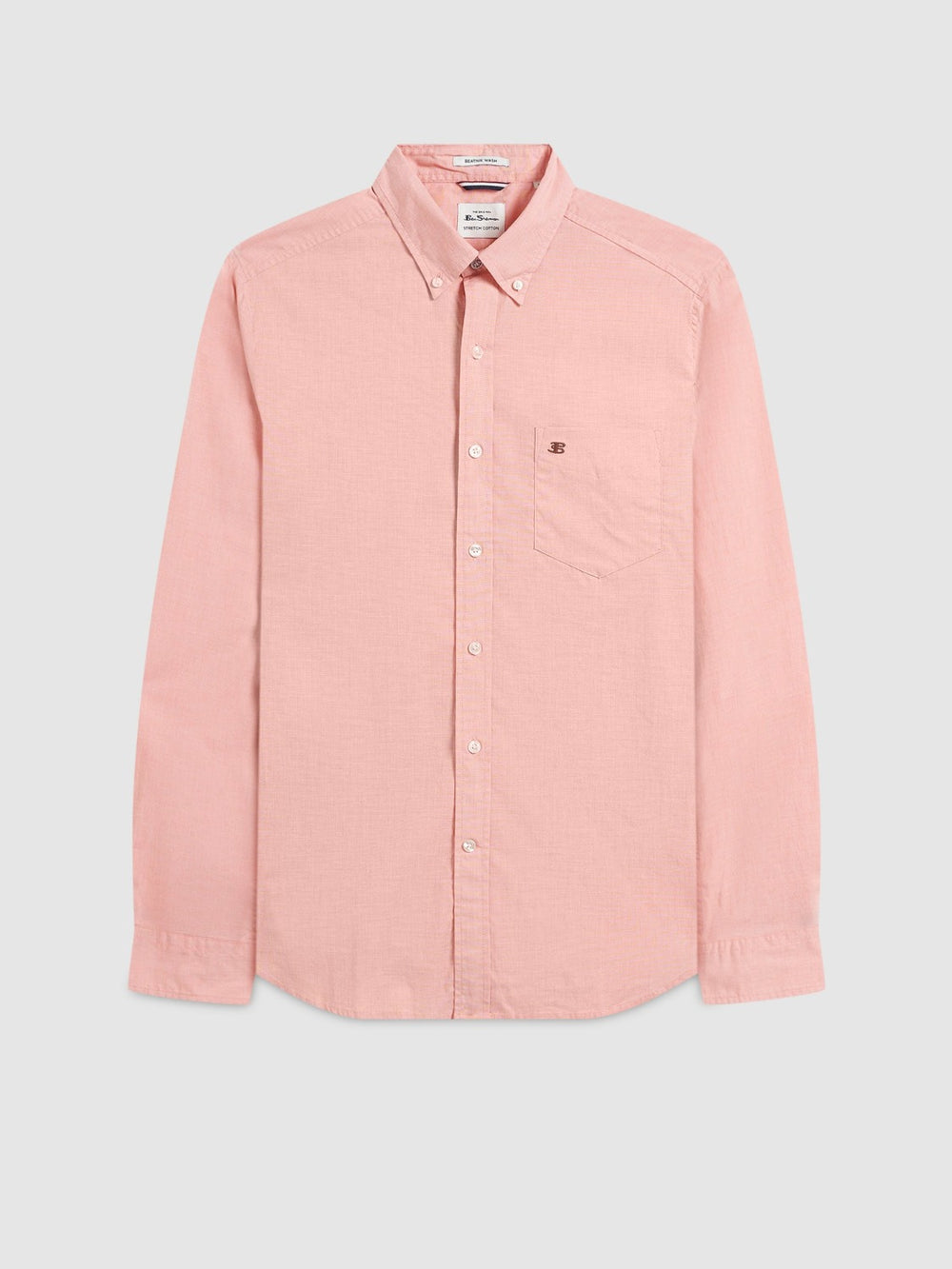 Ben Sherman Beatnik Wash Long-Sleeve Overhemd Oranje | 97UKPYJRL