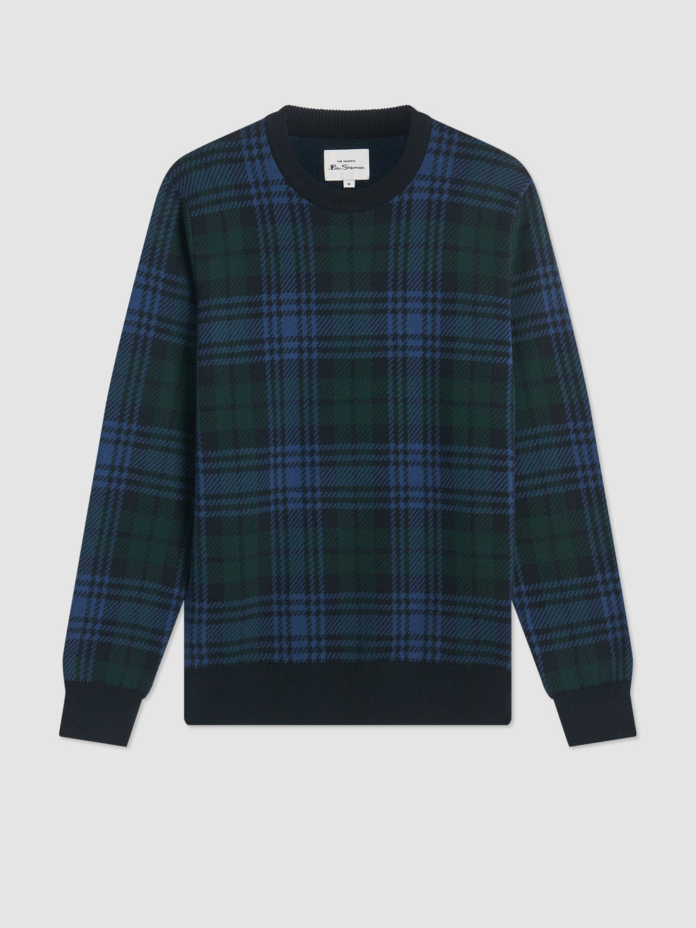 Ben Sherman Blackwatch Check Crewneck Gebreide Kleding Zwart | 93LISNJCF