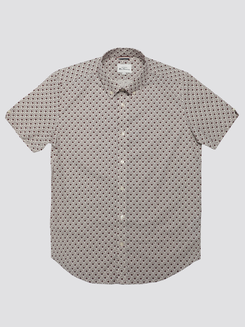 Ben Sherman Block Geo Overhemd Donkerrood | 42UBMNRIQ