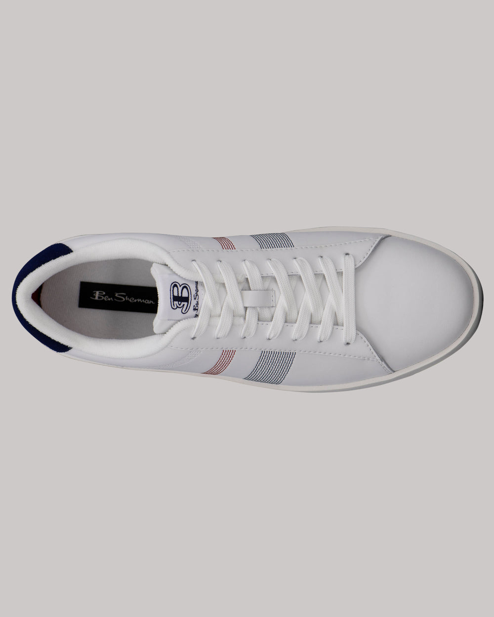 Ben Sherman Boxwell Sneakers Wit Donkerblauw Rood | 71APZSUQY