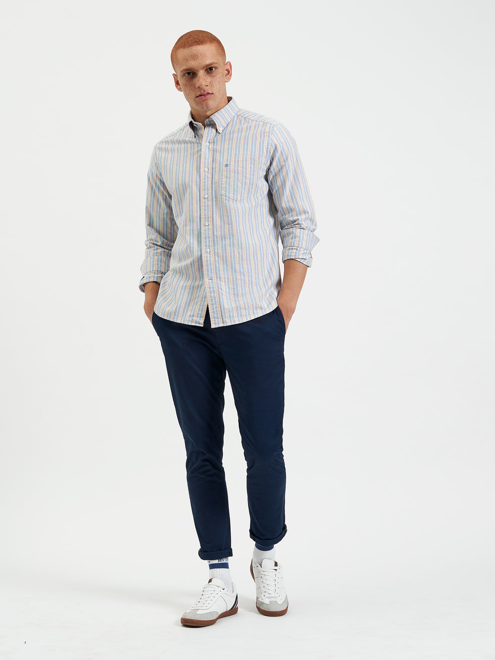 Ben Sherman Brighton Oxford Organic Overhemd Blauw Gekleurd | 38IYCBOFP