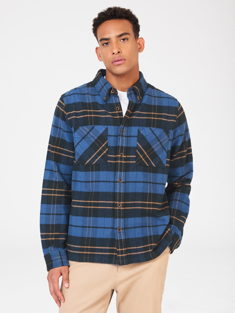 Ben Sherman Brushed Ivy Check Overhemd Blauw | 30SHFJPRQ