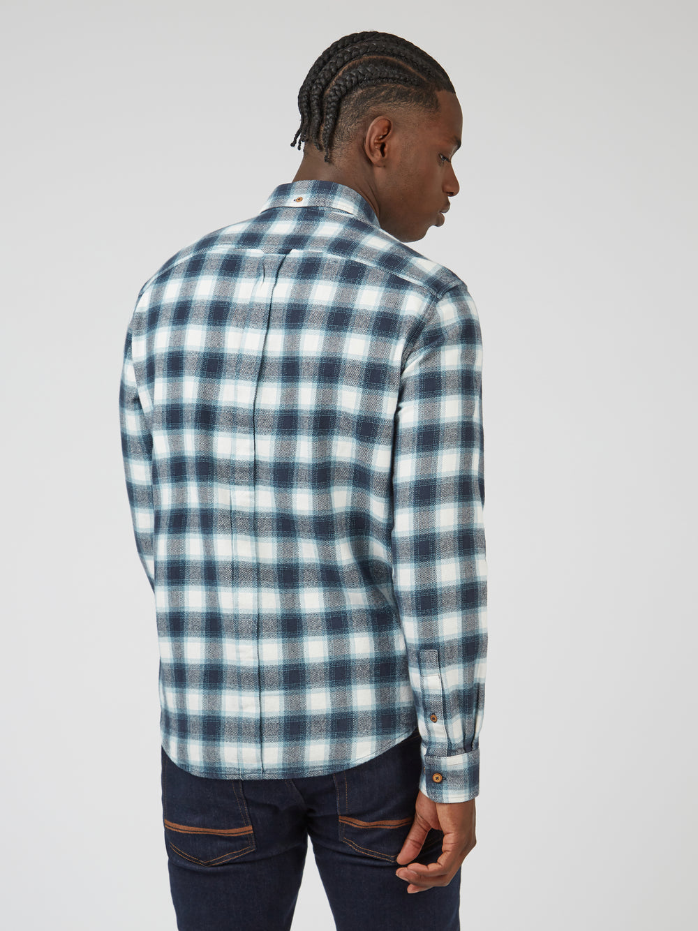 Ben Sherman Brushed Ombre Check Flannel Overhemd Groen | 56ZQWABUX