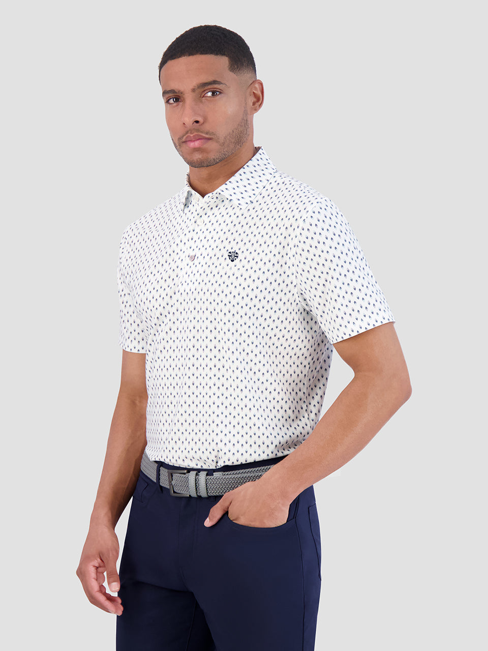 Ben Sherman Chequerboard Geo Poloshirt Wit | 36HXSECNQ