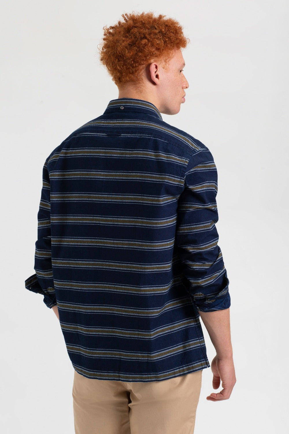 Ben Sherman Dalston Blues Long Sleeve Indigo Stripe Overhemd Indigo | 16EXJVADO