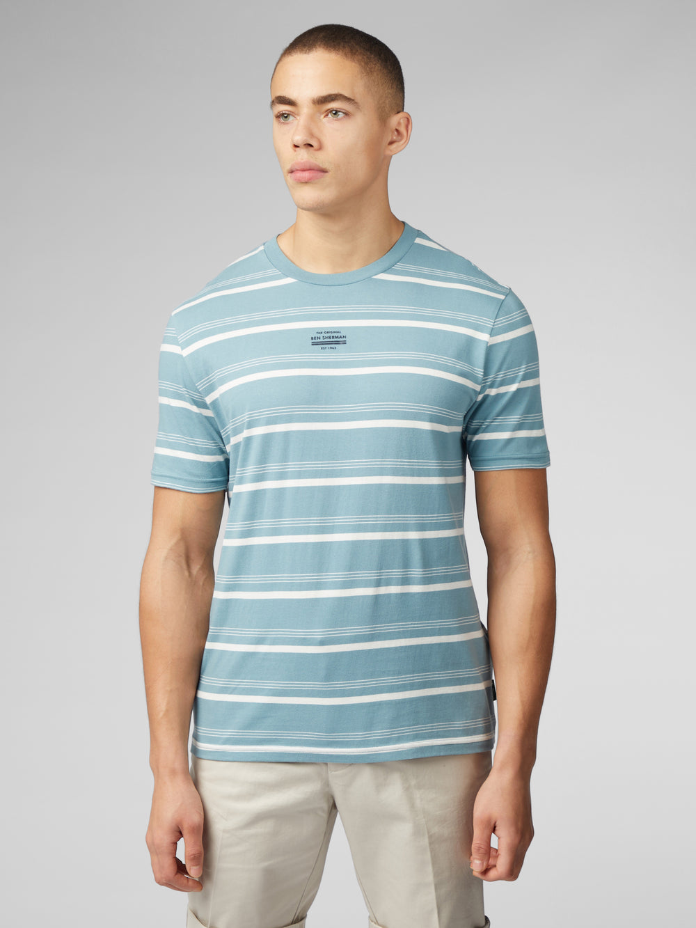 Ben Sherman Fine Stripe T-Shirt Blauw | 47FIGJLPK