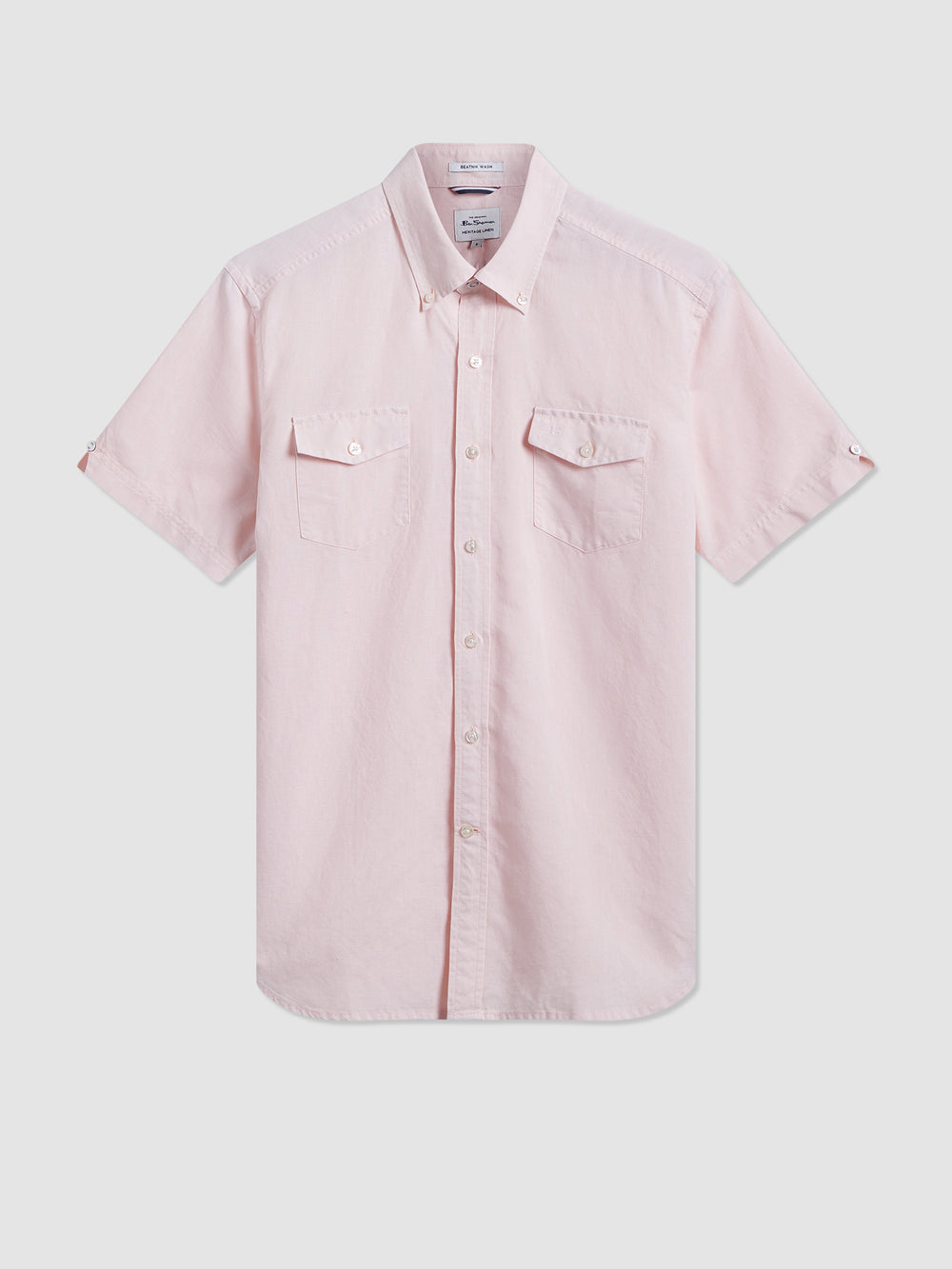 Ben Sherman Garment Dye Linen Overhemd Lichtroze | 30TLVPRIX