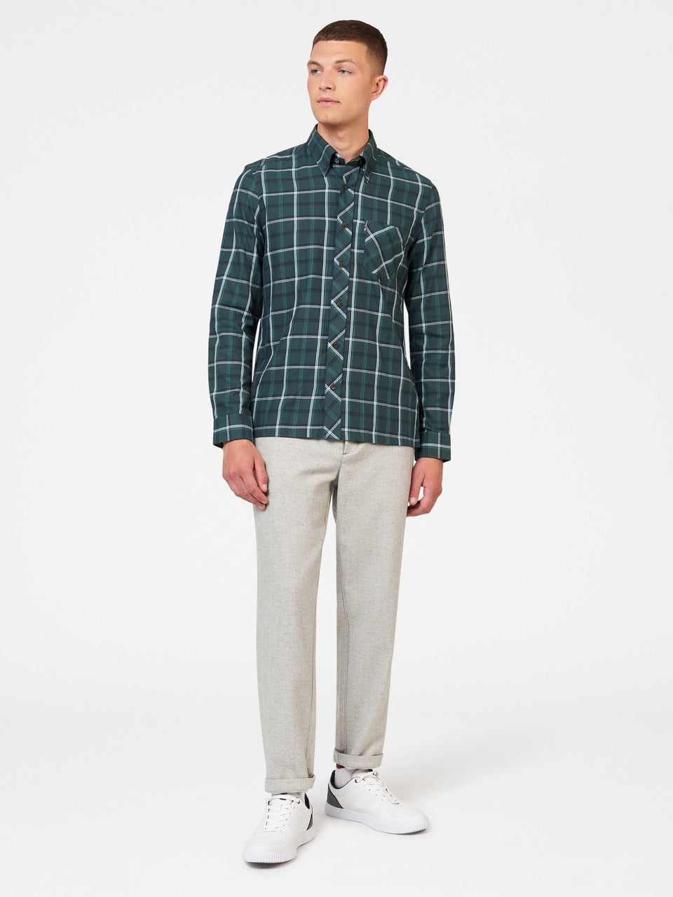 Ben Sherman Grid Check Overhemd Groen | 57YHIWDTG