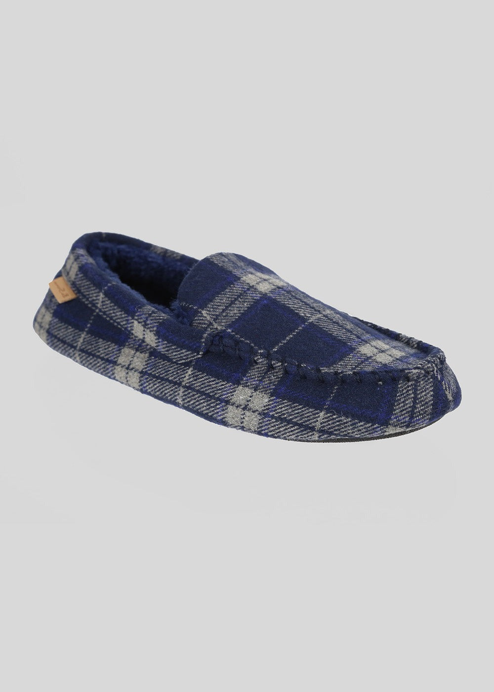 Ben Sherman Gritti Palace Check Moccasin Slipper Donkerblauw | 62LAUFYCN