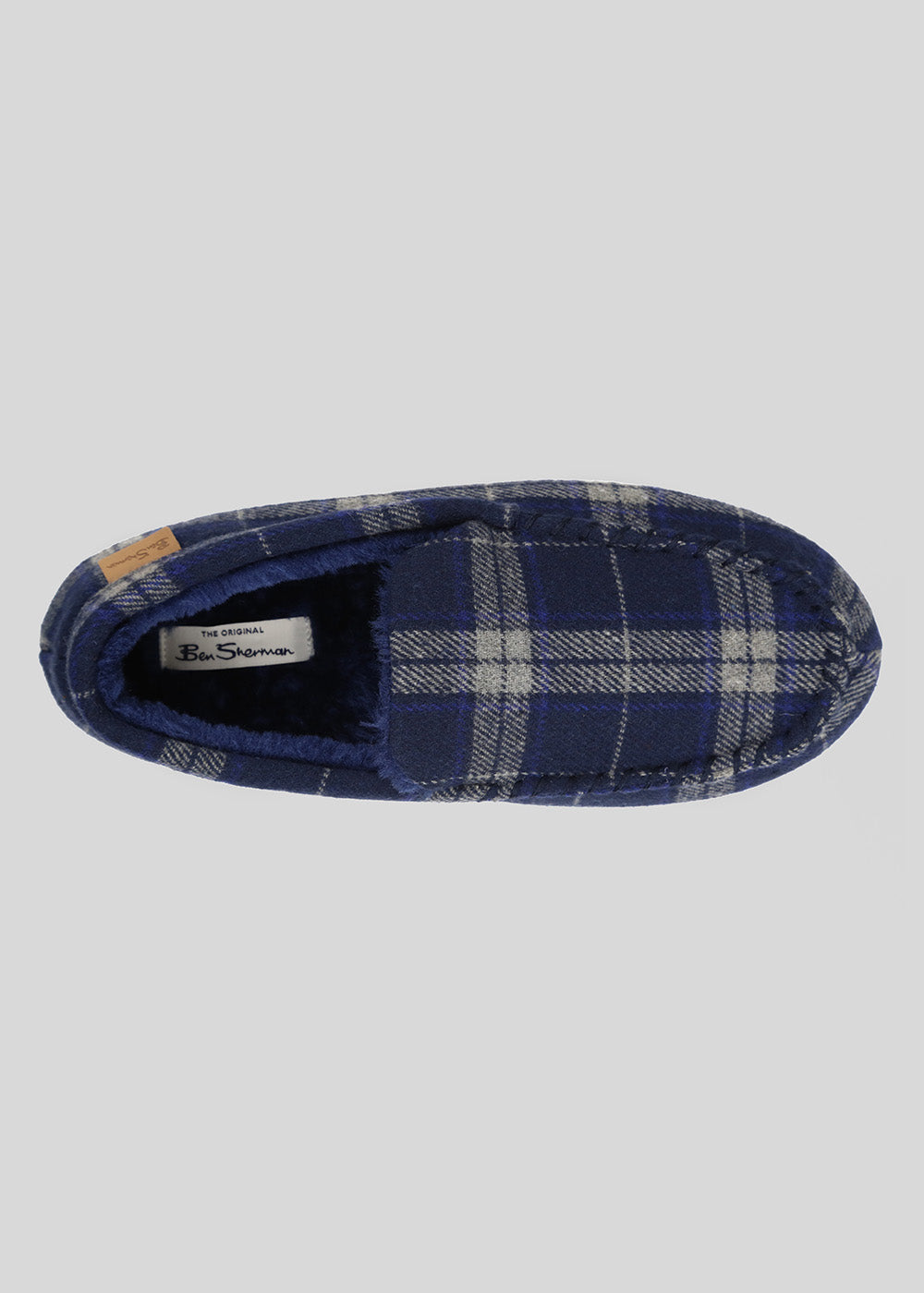 Ben Sherman Gritti Palace Check Moccasin Slipper Donkerblauw | 62LAUFYCN