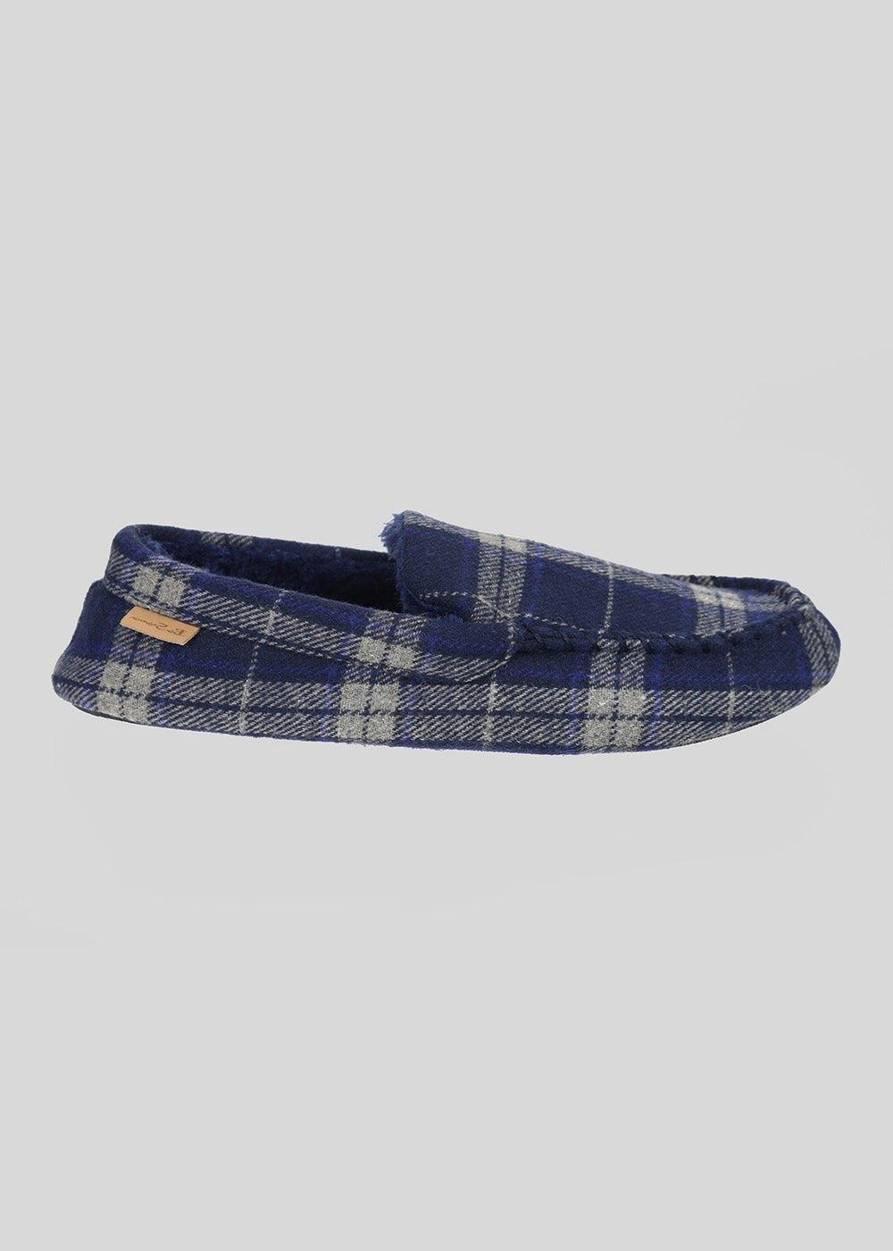 Ben Sherman Gritti Palace Check Moccasin Slipper Donkerblauw | 62LAUFYCN