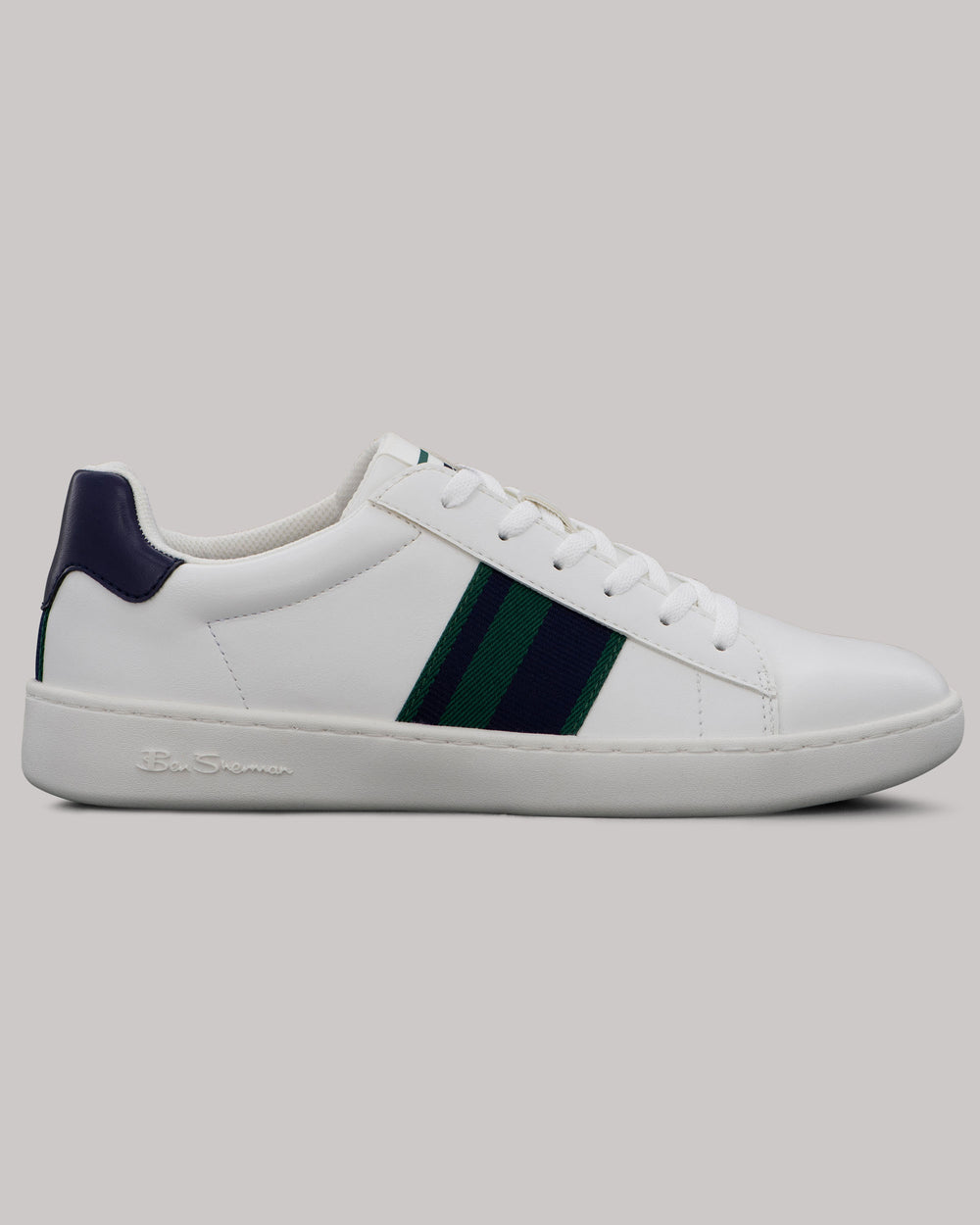 Ben Sherman Hampton Stripe Sneakers Wit Donkerblauw Groen | 64UPYNLOD