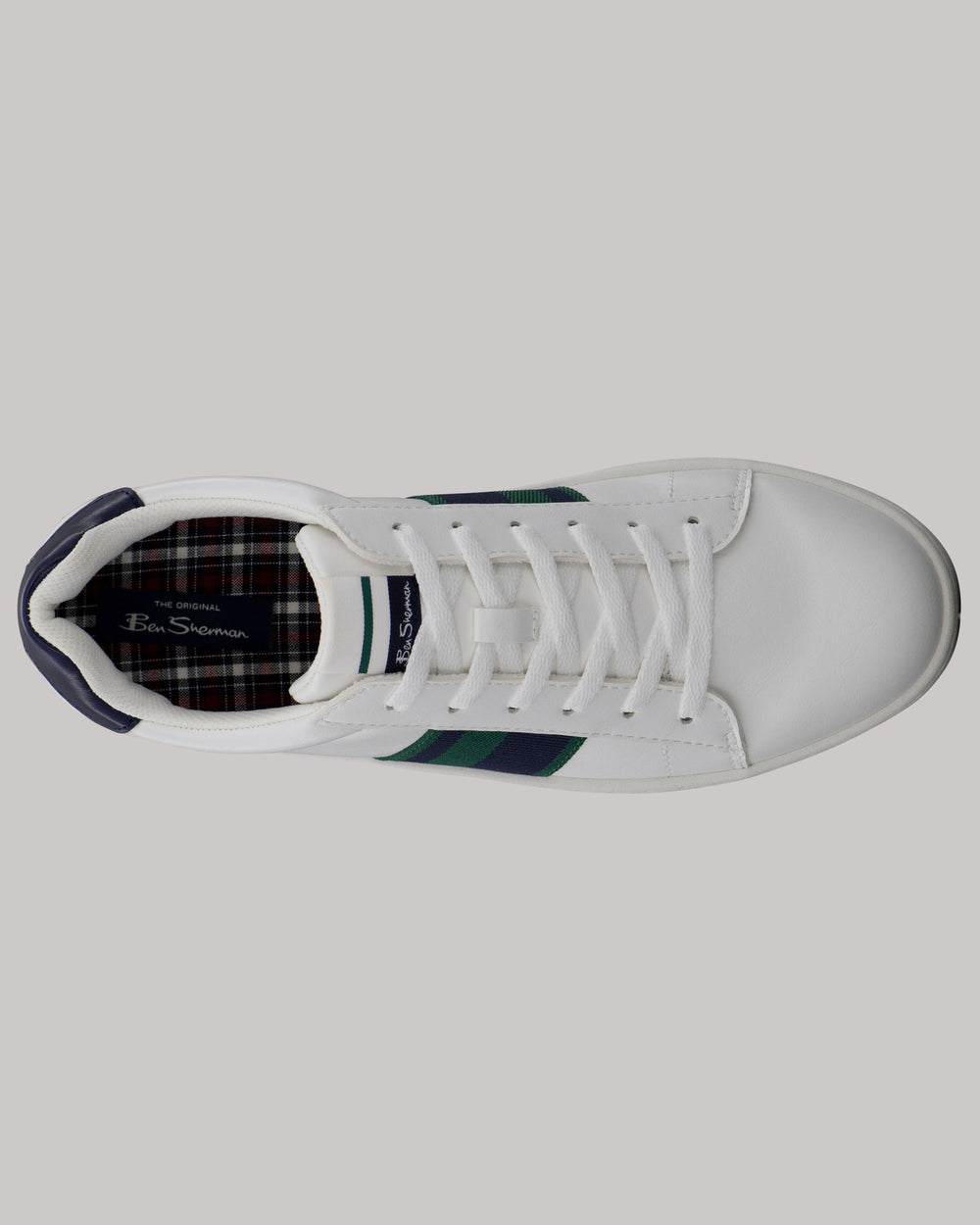 Ben Sherman Hampton Stripe Sneakers Wit Donkerblauw Groen | 64UPYNLOD