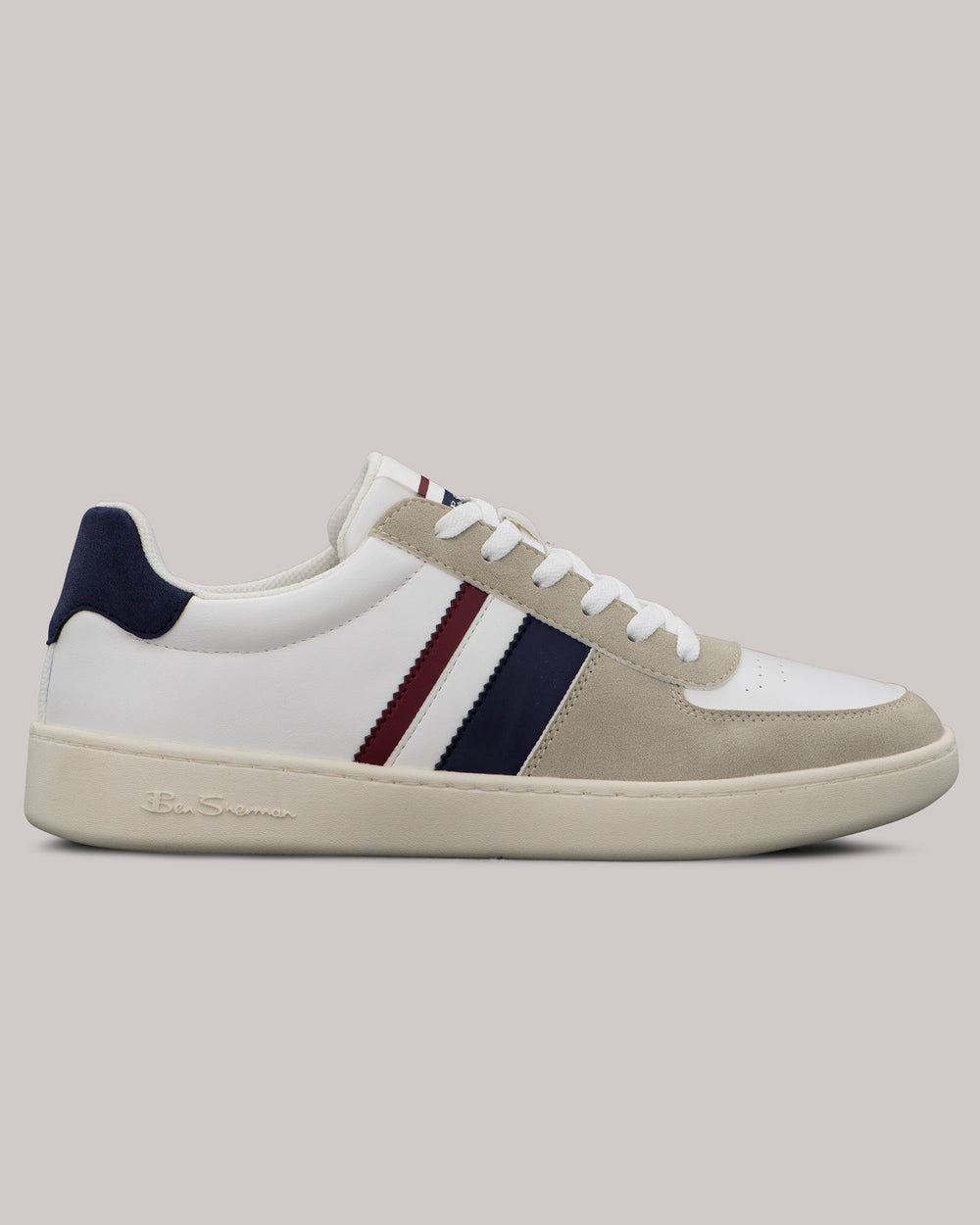 Ben Sherman Hyde Navy Stripe Sneakers Wit | 54KUOIVXL