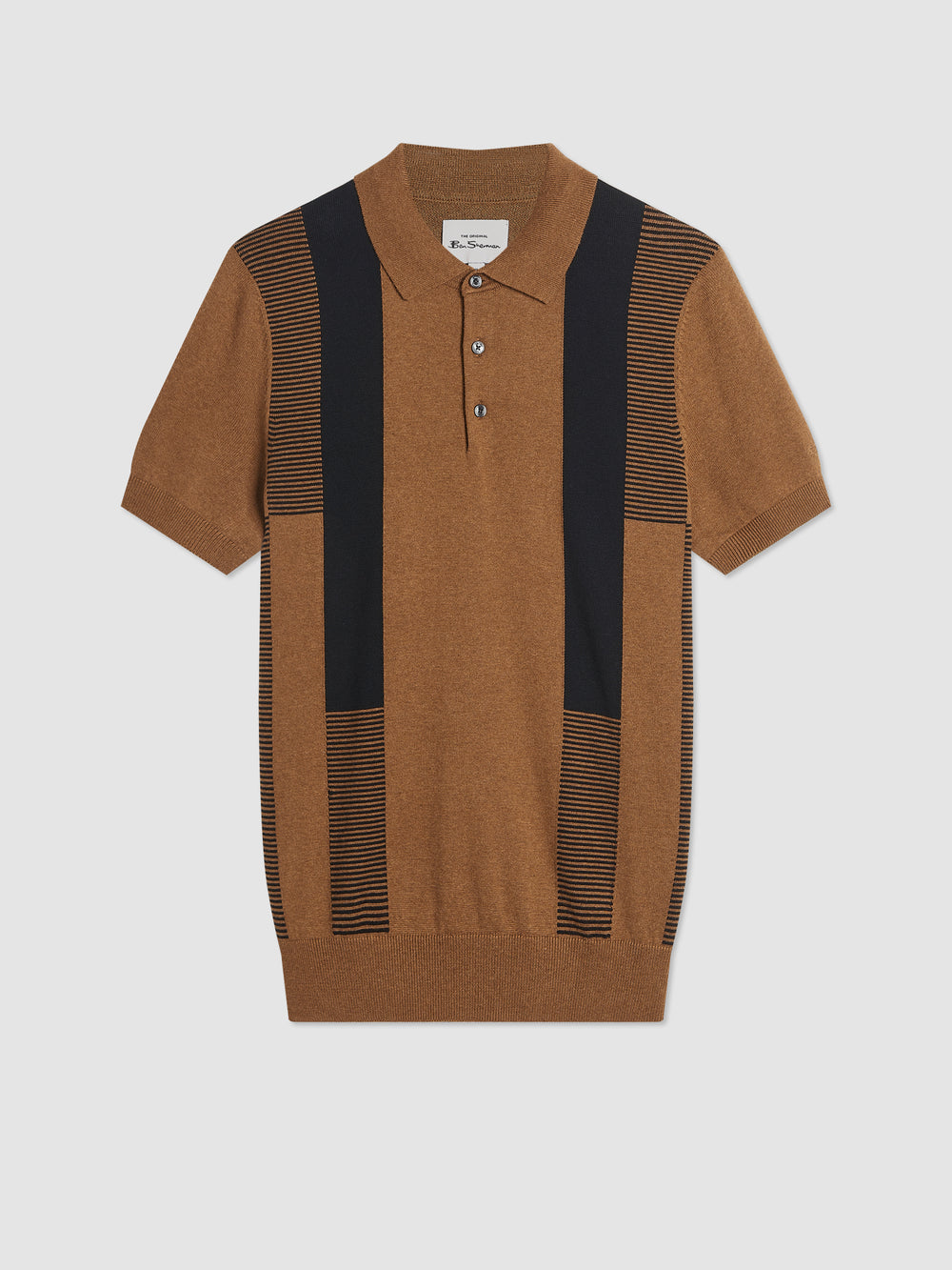 Ben Sherman Intarsia Stripe Polo Hals Trui Bruin | 27OKHIUWS