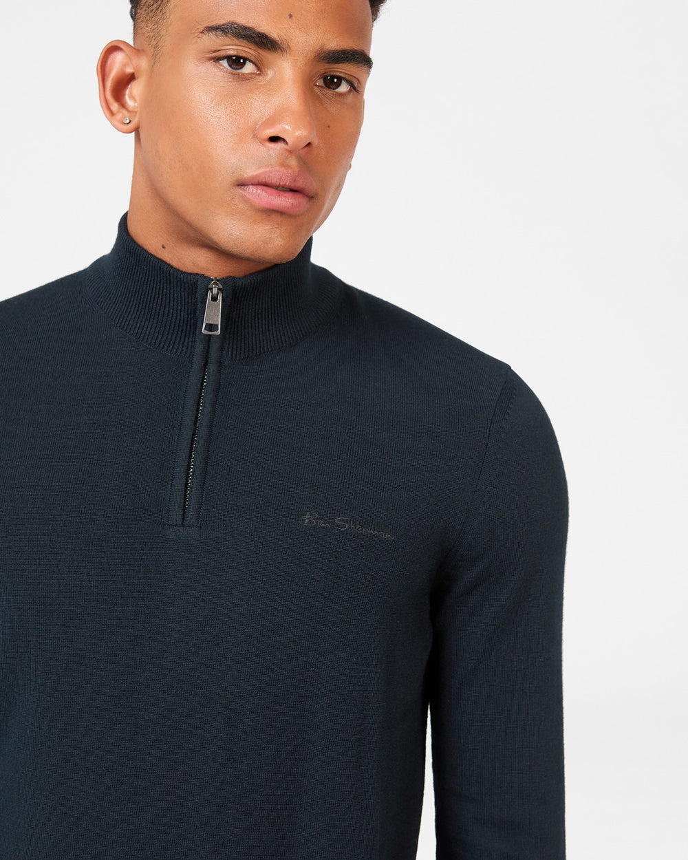 Ben Sherman Merino Half-Zip Gebreide Kleding Zwart | 71SQXRLDO