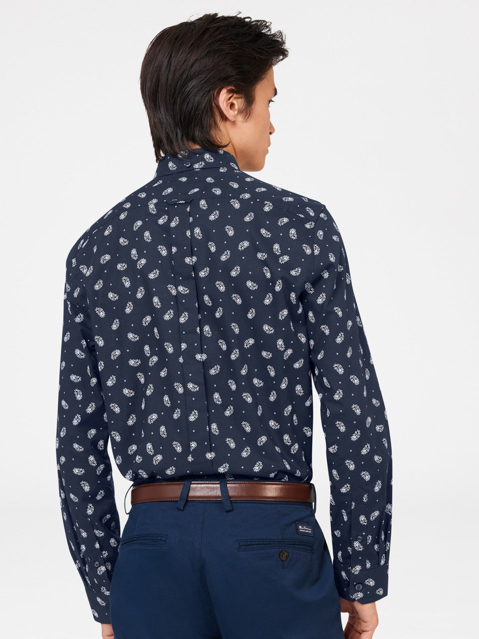 Ben Sherman Micro Paisley Overhemd Donkerblauw | 78OVIUENK