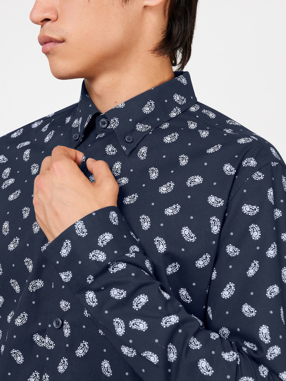 Ben Sherman Micro Paisley Overhemd Donkerblauw | 78OVIUENK