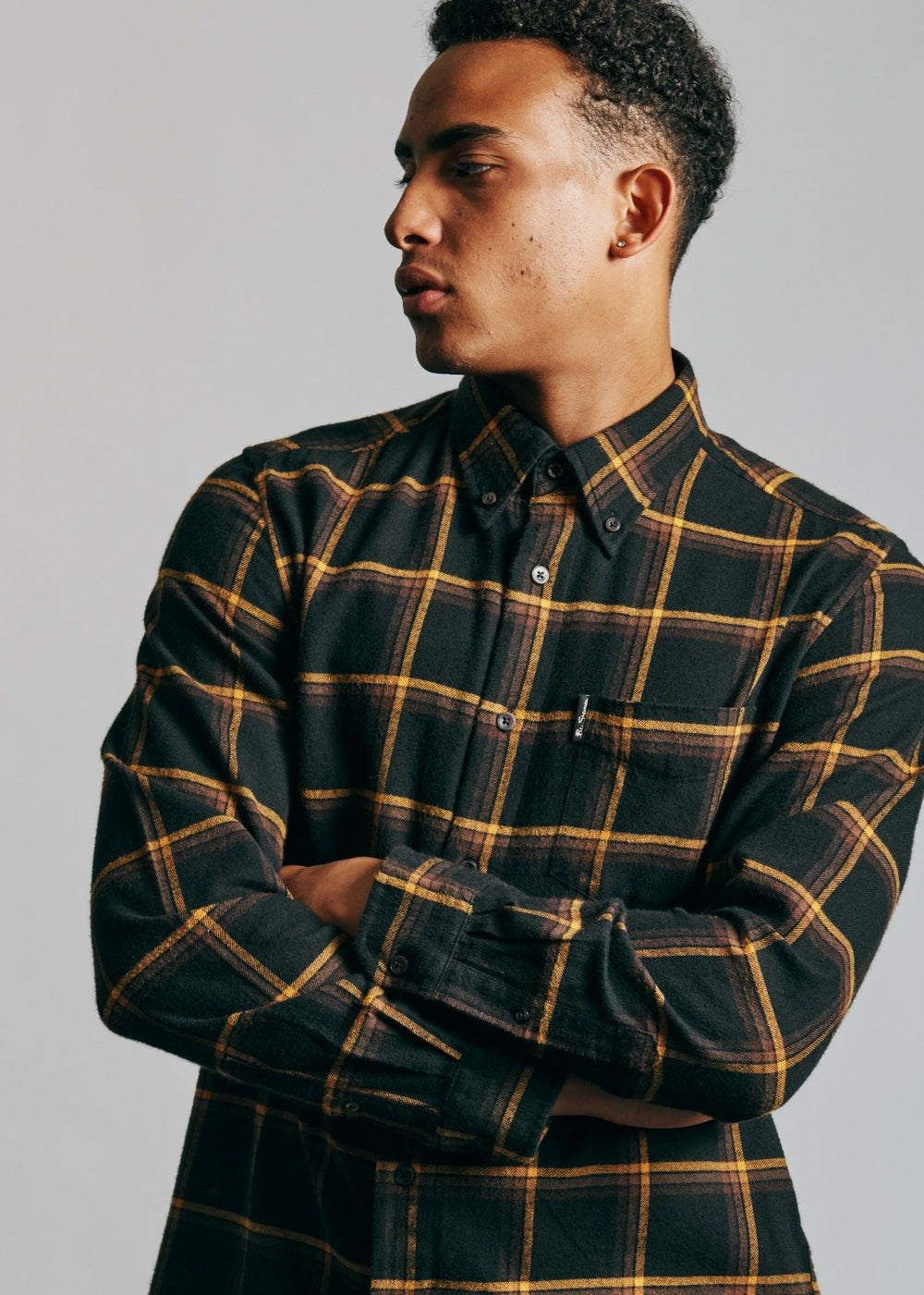 Ben Sherman Oversized Brushed Check Overhemd Zwart | 03AJUNMIT