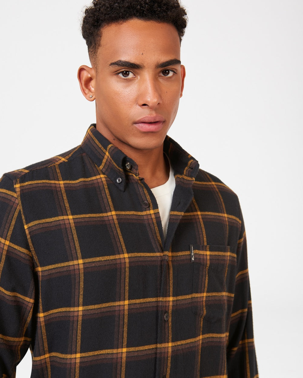 Ben Sherman Oversized Brushed Check Overhemd Zwart | 03AJUNMIT