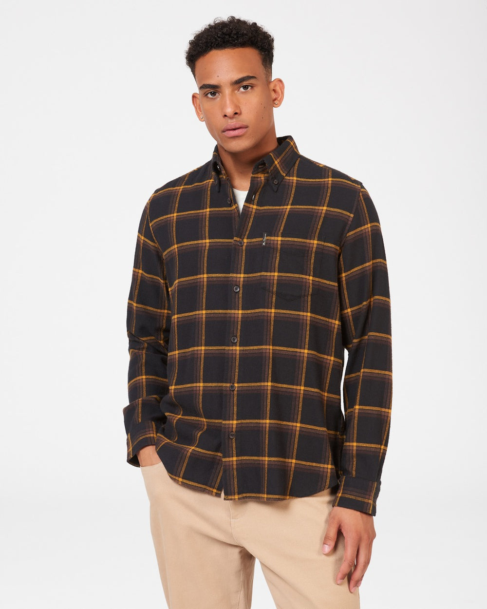 Ben Sherman Oversized Brushed Check Overhemd Zwart | 03AJUNMIT