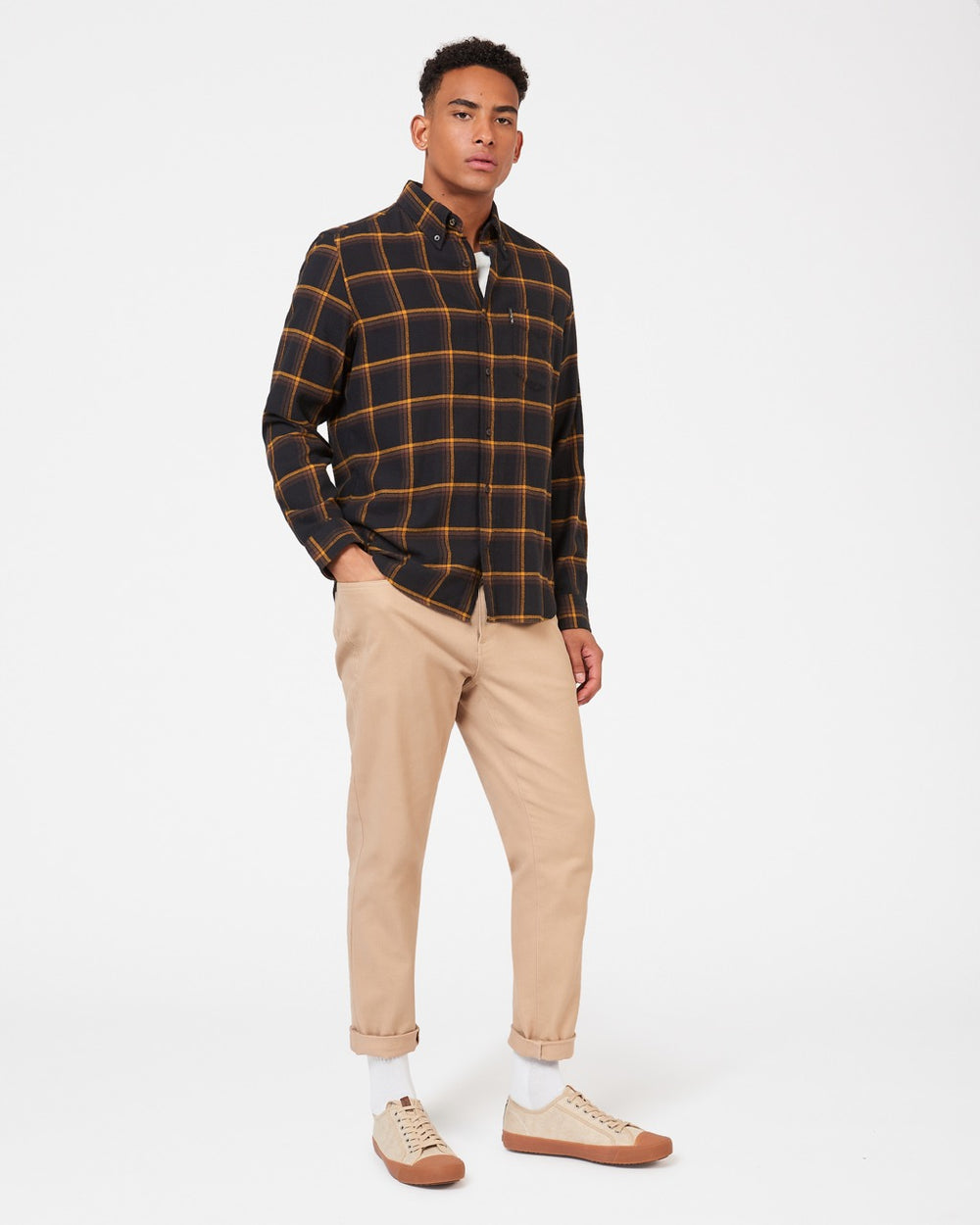 Ben Sherman Oversized Brushed Check Overhemd Zwart | 03AJUNMIT