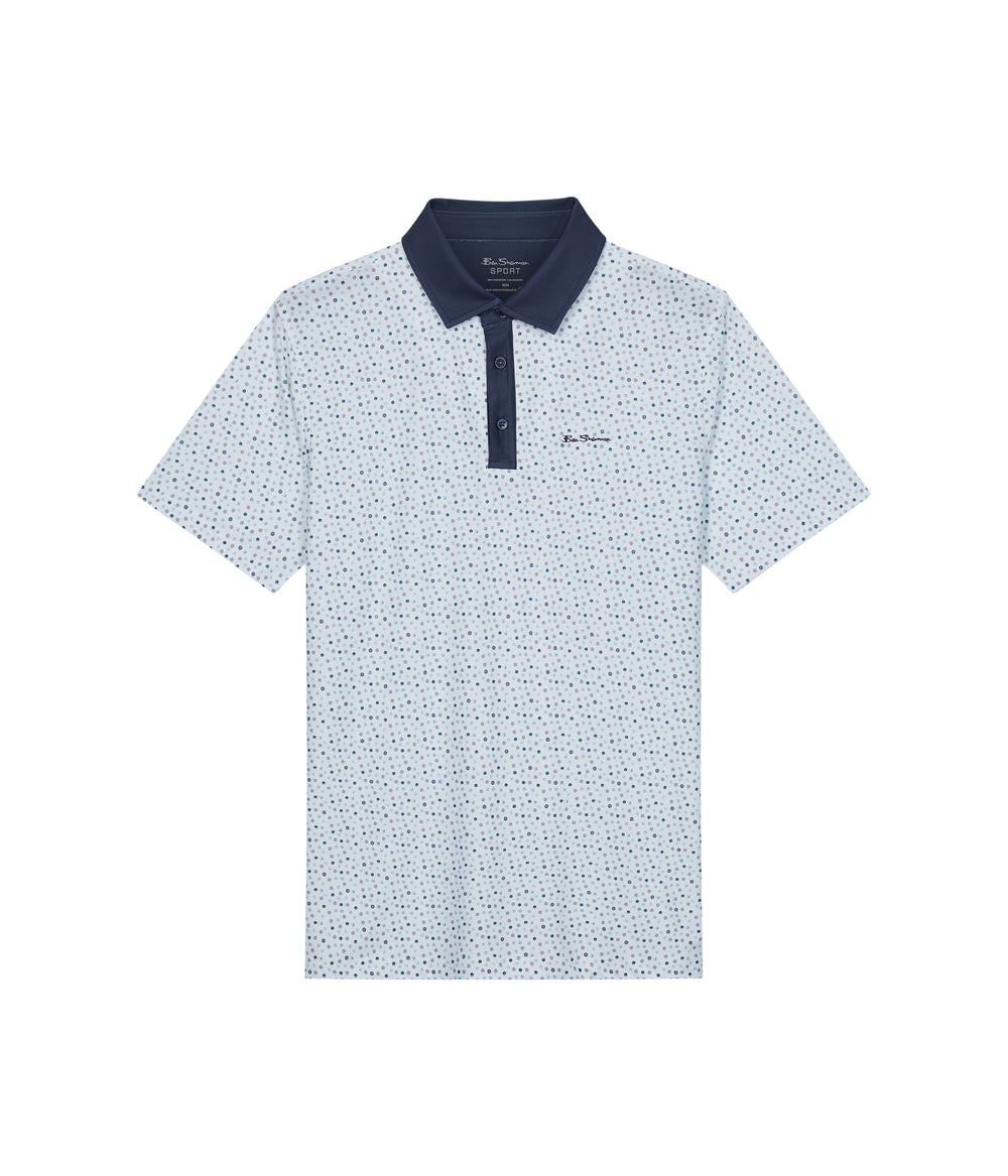 Ben Sherman Polka Dots Tech Jersey Sports Fit Poloshirt Wit | 57TZMODVF