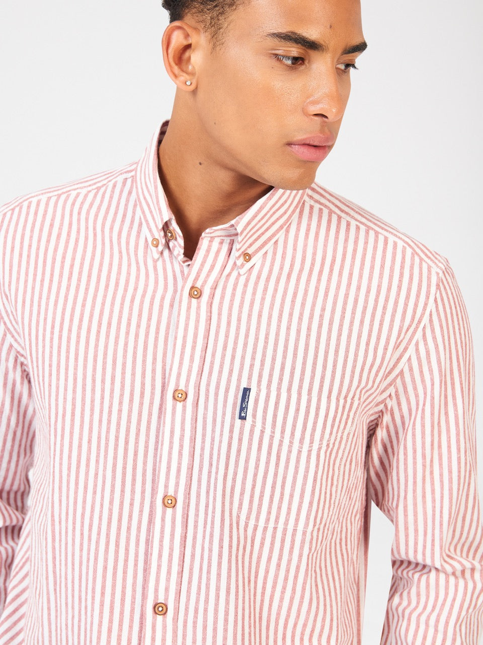 Ben Sherman Recycled Cotton Oxford Stripe Overhemd Oranje | 95WOXJQIS