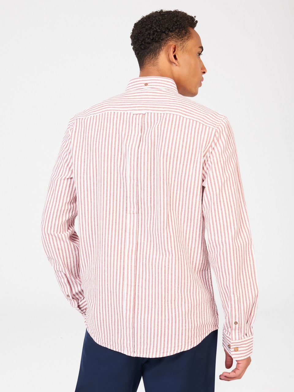 Ben Sherman Recycled Cotton Oxford Stripe Overhemd Oranje | 95WOXJQIS