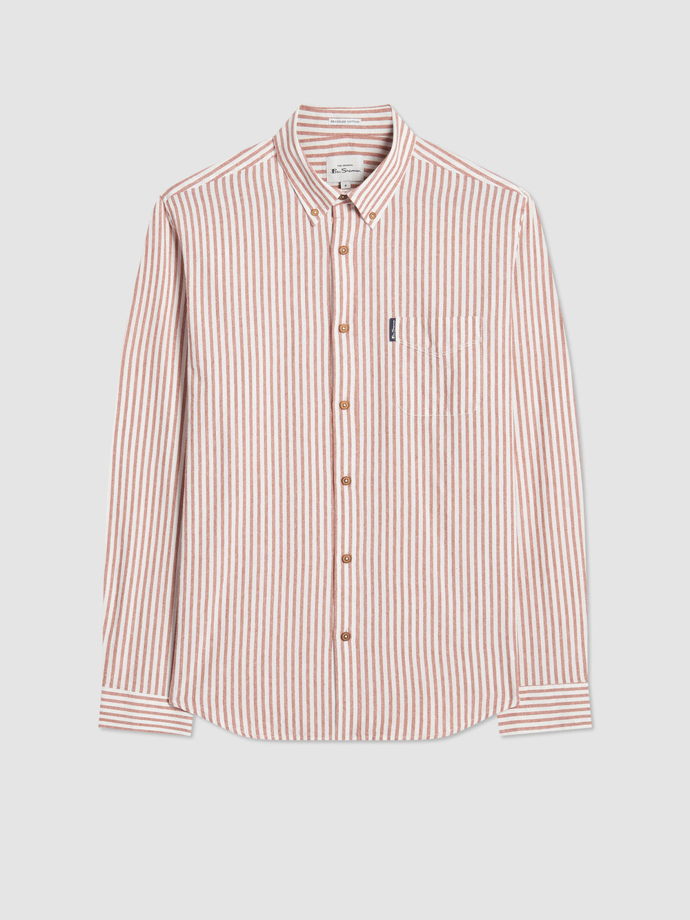 Ben Sherman Recycled Cotton Oxford Stripe Overhemd Oranje | 95WOXJQIS