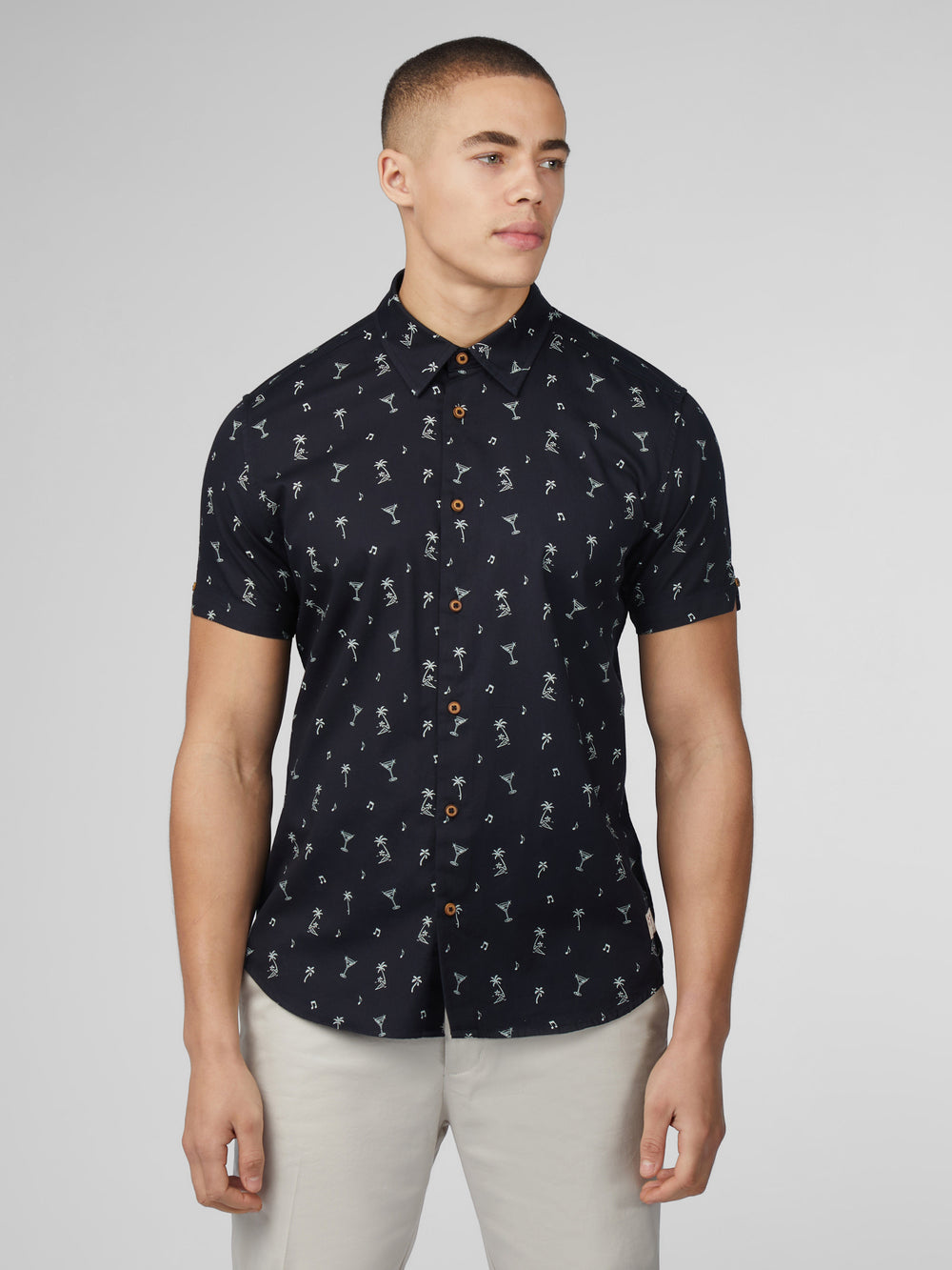 Ben Sherman Scattered Overhemd Zwart | 78GSAJWKP