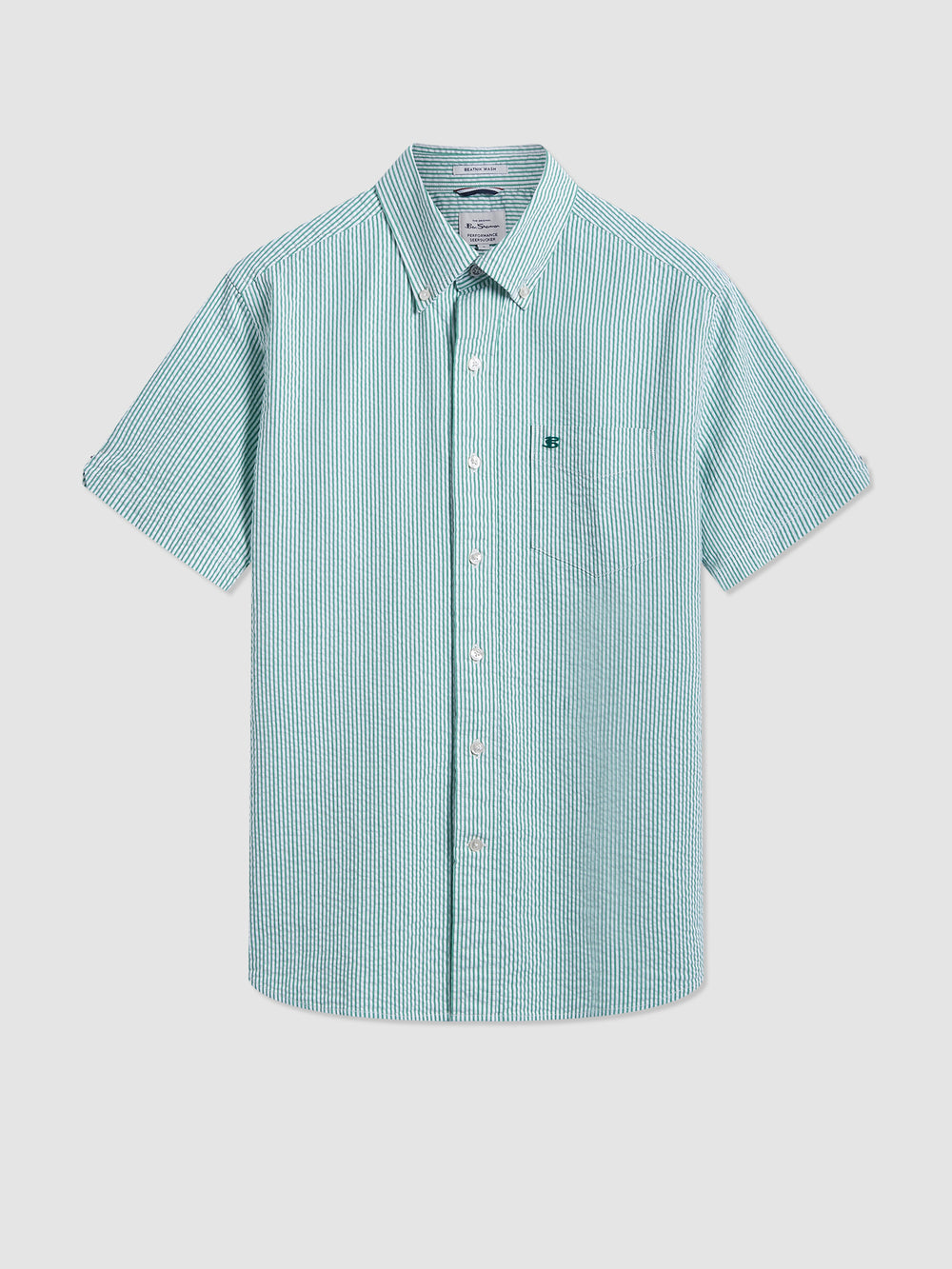 Ben Sherman Seersucker Bengal Stripe Overhemd Groen | 09ZMCDOTW