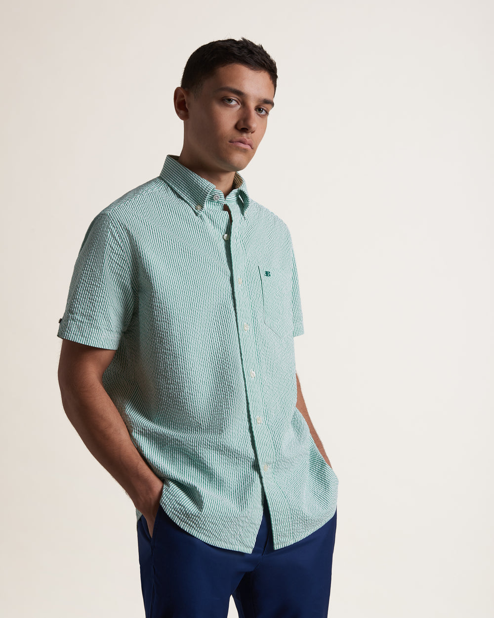 Ben Sherman Seersucker Bengal Stripe Overhemd Groen | 09ZMCDOTW