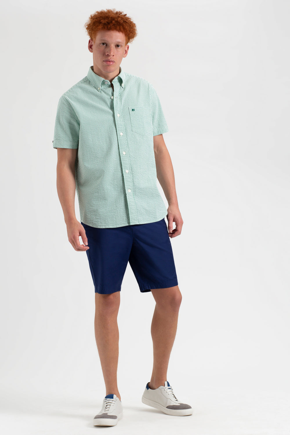 Ben Sherman Seersucker Bengal Stripe Overhemd Groen | 09ZMCDOTW