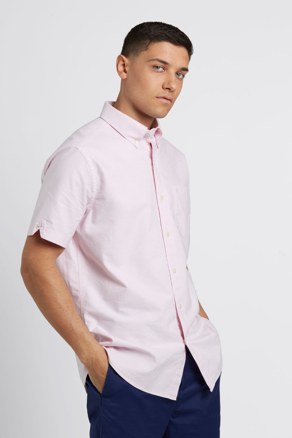 Ben Sherman Short Sleeve Brighton Oxford Organic Overhemd Roze | 70OAHQZRC