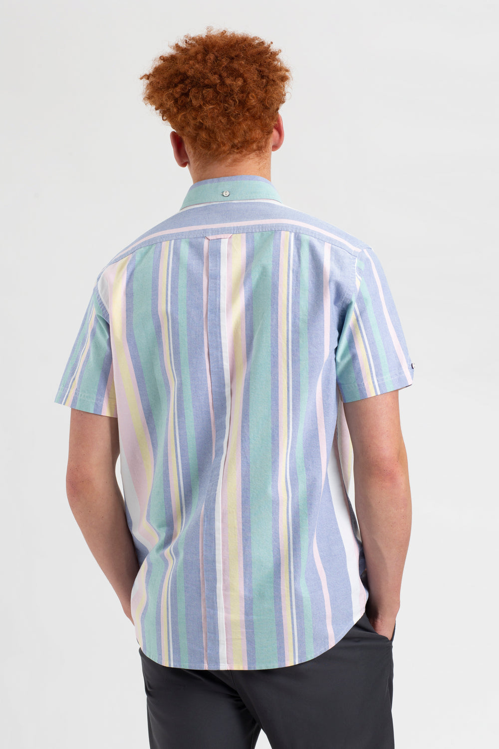 Ben Sherman Short Sleeve Brighton Oxford Organic Stripe Overhemd Gekleurd Strepen | 39LAEUDZQ