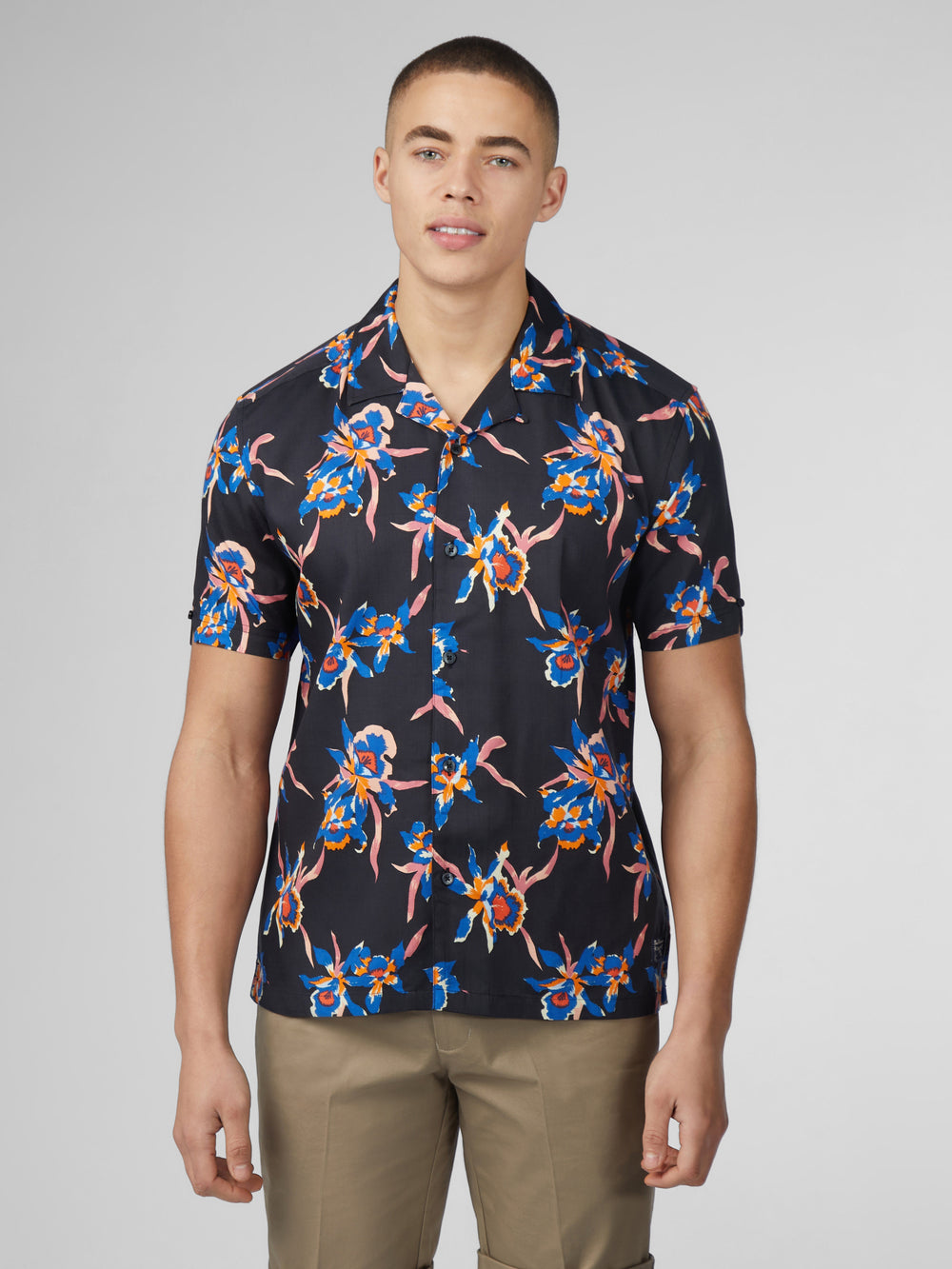 Ben Sherman Signature Botanical Print Overhemd Zwart | 74INFEWAJ